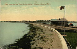 View Showing Sea Wall and Point Shirley Postcard