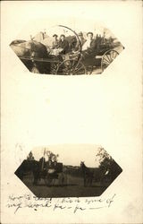 People in a Carriage Pulled by a Horse Postcard