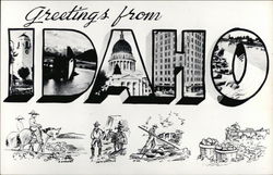 Greetings From...Images of State in Letters Idaho Postcard Postcard Postcard