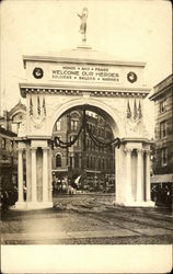 Arch Erected to Welcome WWI Returning Soldiers Fall River, MA Postcard Postcard Postcard