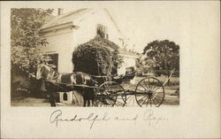 Horse and Carriage in Front of a House Postcard