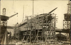 Bath Iron Works Ship Yard Postcard