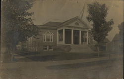 Schoolhouse with USA Flag in White River Junction, VT Postcard