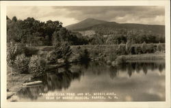 Private Fish Pond and Mt. Moosilauke in Warren, NH Postcard