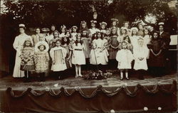 Group of Children on Stage with their Teachers Theatre Postcard Postcard Postcard