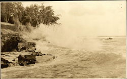 Coastline with Crashing Waves Honolulu, HI Postcard Postcard Postcard