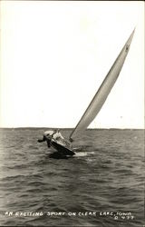 Sailing: Exciting Sport on Clear Lake, Iowa Postcard