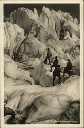 Men Hiking on on a Glacier People Postcard Postcard Postcard