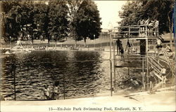 En-Joie Park Swimming Pool Endicott, NY Postcard Postcard Postcard