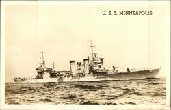 U.S.S. Minneapolis Navy Postcard Postcard Postcard