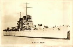 USS St Louis on the Water Postcard