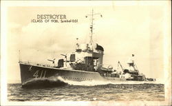 Destroyer - Class of 1936, Symbol:DD Navy Postcard Postcard Postcard