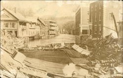 A Collapsed Building by a River in 1891 Postcard