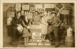 Two Couples and a Bartender at a Saloon Business & Office Postcard Postcard Postcard