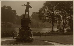 Statue of Peter Pan in a Park by the Waterfront in London UK Postcard Postcard Postcard