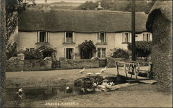 Village House and Duck Pond Croyde, England Postcard Postcard Postcard