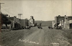 Vintage View of Main Street Cushing, IA Postcard Postcard Postcard