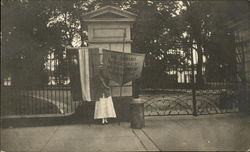 Rare Suffrage Suffragette Flag & Banner Picketing White House Postcard