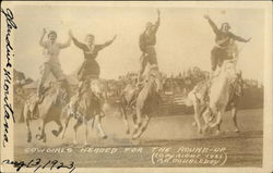 Cowgirls Headed for the Round-up Postcard