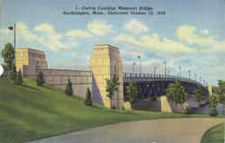 Calvin Coolidge Memorial Bridge Northampton, MA Postcard Postcard