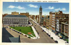 Copley Square And Public Library Postcard