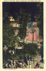 Salute To The Flag, Indian Ceremonial Wisconsin Dells, WI Postcard Postcard