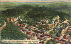 Aerial View Of Hot Springs National Park, Hot Springs National Park Postcard