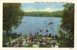 Bathing Beach Marcresan Beach Canadohta Lake, PA Postcard Postcard