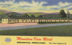 Mountain View Motel Duncansville, PA Postcard Postcard