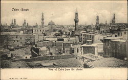 View of town from the Citadel Cairo, Egypt Africa Postcard Postcard