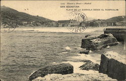 Playa de la Zurriola Desde el Rompeola Postcard