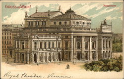 Burgtheatre Gruss aus Wien! (Royal Theater, Opera House ) Vienna, Austria Postcard Postcard