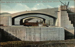 Three Eighty Foot Spans of Reinforced Concrete, Pedro Miguel Locks Panama Postcard Postcard