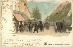 Horse And Coach Traffic, Boulevard Des Capucines Postcard