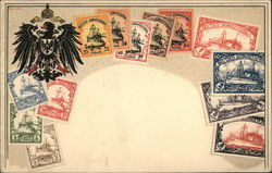 Deutsch-Sudwestafrika - Stamp Assortment and Seal Postcard