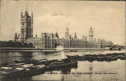 Houses of Parliament from the River London, England Postcard Postcard