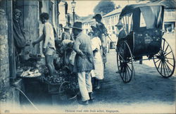 Chinese Road Side Fruit Seller Singapore, Singapore Southeast Asia Postcard Postcard