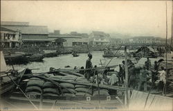 Lighters on the Singapore River Southeast Asia Postcard Postcard