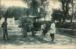 Hackney and Hackney Jinrikisha Police Postcard