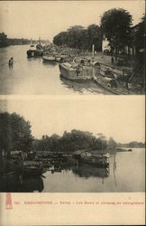 Les Quais et Jonques en enlargement Sadoc, Vietnam Southeast Asia Postcard Postcard