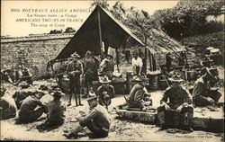 American Troops at Camp France Postcard Postcard