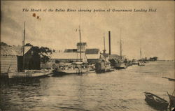 The Mouth of the Belize River Showing Portion of Government Landing Shed Postcard