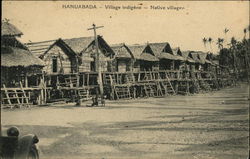 Hanubada - Village indigène - Native village. Papua New Guinea South Pacific Postcard Postcard