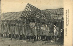 Church Construction - Construction d"Eglise Postcard