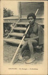 Ononghe - Un Aveugle - A Blind-Boy Postcard Postcard