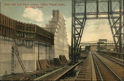 West Wall and Berm Cranes, Pedro Miguel Locks Postcard