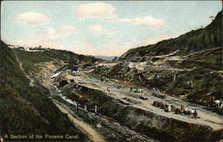 A Section of the Panama Canal Under Construction Postcard Postcard