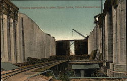 Showing Approaches to Gates, Upper Locks Gatun, Panama Postcard Postcard