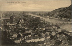 View of Town from the Terrace Heidelberg, Germany Postcard Postcard