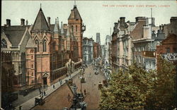 The Law Courts and Fleet Street London, England Postcard Postcard